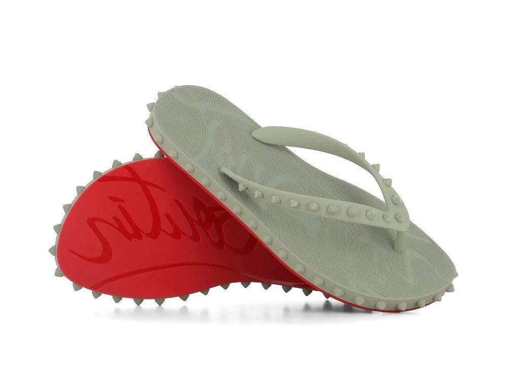 Christian Louboutin Super Loubi Flip Sandals BNIB 35 color is Haiiro